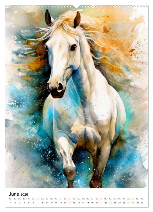Watercolor Horses (CALVENDO Monthly Calendar 2026)