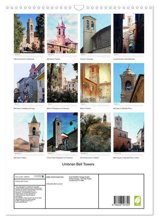 Umbrian Bell Towers (CALVENDO Monthly Calendar 2026)