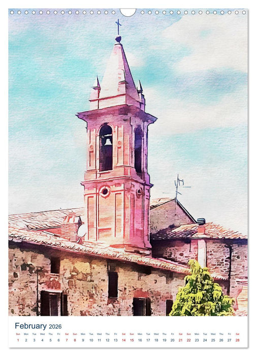 Umbrian Bell Towers (CALVENDO Monthly Calendar 2026)