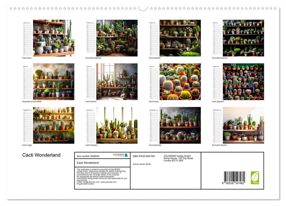 Cacti Wonderland (CALVENDO Premium-Calendar 2026)