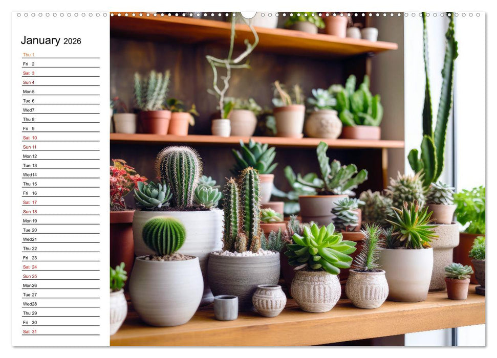 Cacti Wonderland (CALVENDO Premium-Calendar 2026)