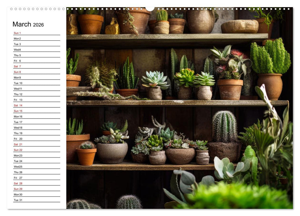 Cacti Wonderland (CALVENDO Premium-Calendar 2026)