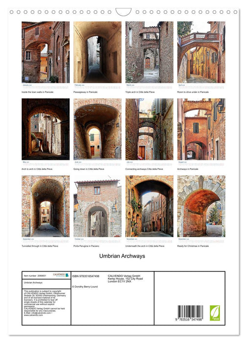 Umbrian Archways (CALVENDO Monthly Calendar 2026)