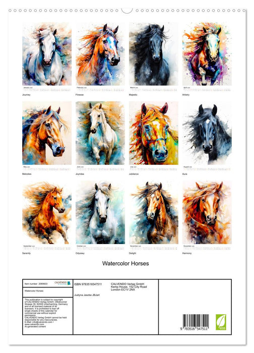 Watercolor Horses (CALVENDO Premium-Calendar 2026)