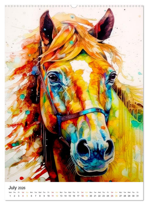 Watercolor Horses (CALVENDO Premium-Calendar 2026)