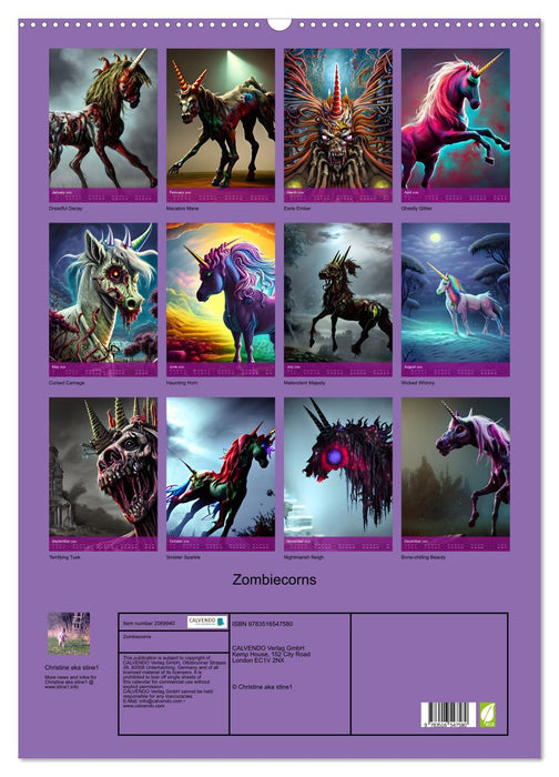 Zombiecorns (CALVENDO Monthly Calendar 2026)