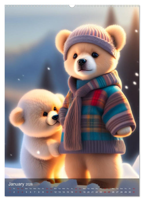 Cuddly Teddy Illustrations (CALVENDO Monthly Calendar 2026)