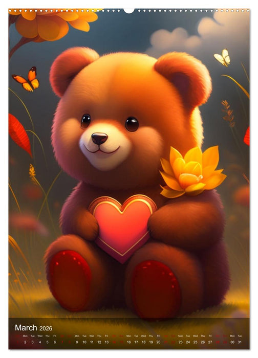 Cuddly Teddy Illustrations (CALVENDO Monthly Calendar 2026)