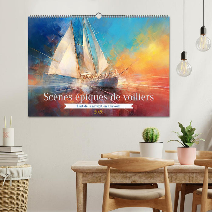 Scènes épiques de voiliers (CALVENDO Calendrier mensuel 2026)
