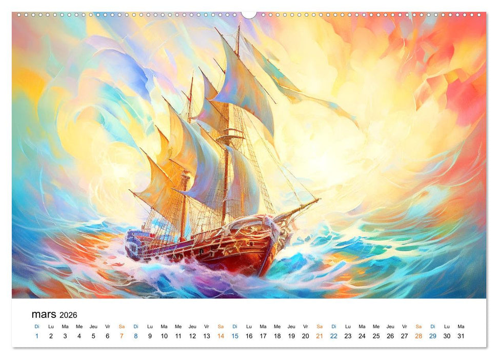 Scènes épiques de voiliers (CALVENDO Calendrier mensuel 2026)