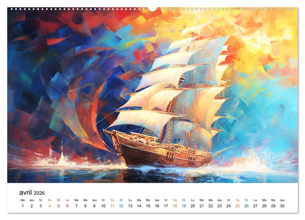Scènes épiques de voiliers (CALVENDO Calendrier mensuel 2026)