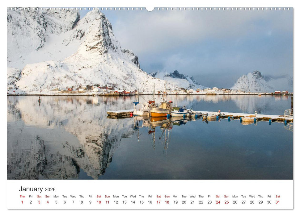 Lofoten Reflections in the water (CALVENDO Monthly Calendar 2026)