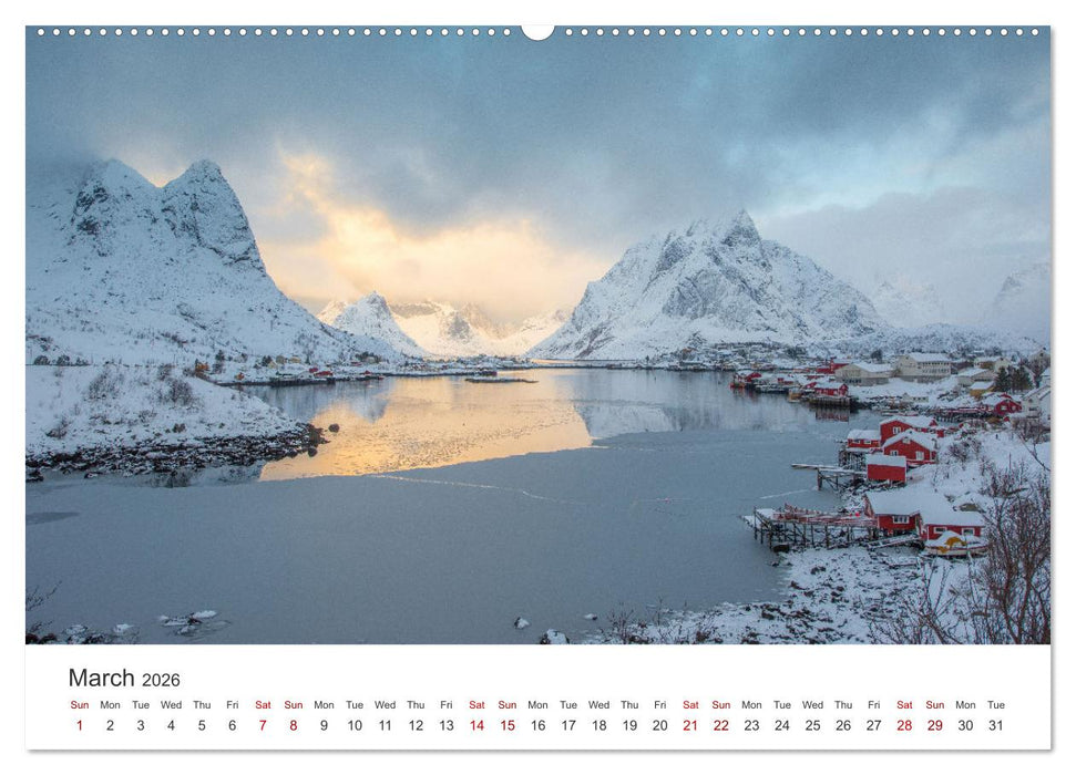 Lofoten Reflections in the water (CALVENDO Monthly Calendar 2026)