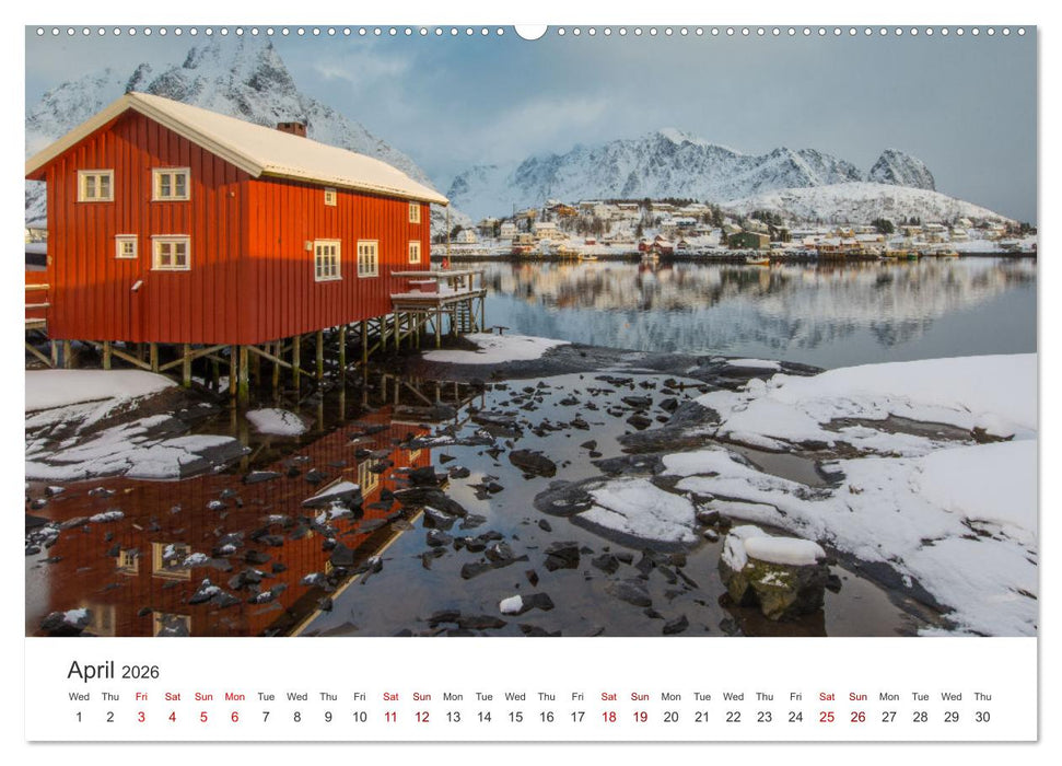 Lofoten Reflections in the water (CALVENDO Monthly Calendar 2026)
