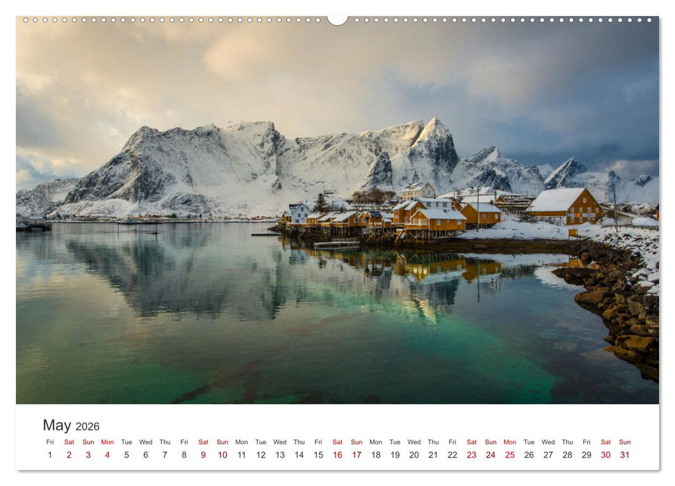 Lofoten Reflections in the water (CALVENDO Monthly Calendar 2026)