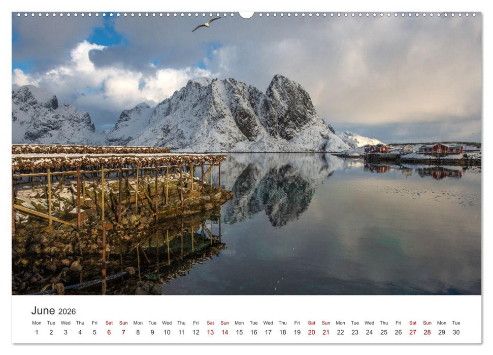 Lofoten Reflections in the water (CALVENDO Monthly Calendar 2026)