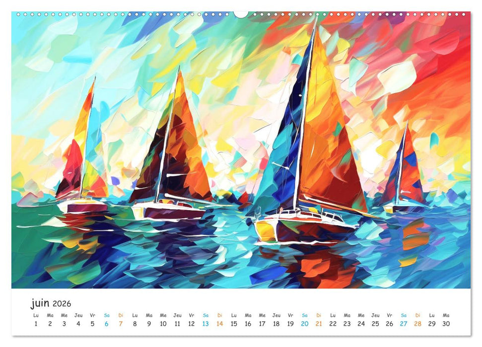 Voiles au gré du temps (CALVENDO Calendrier mensuel 2026)