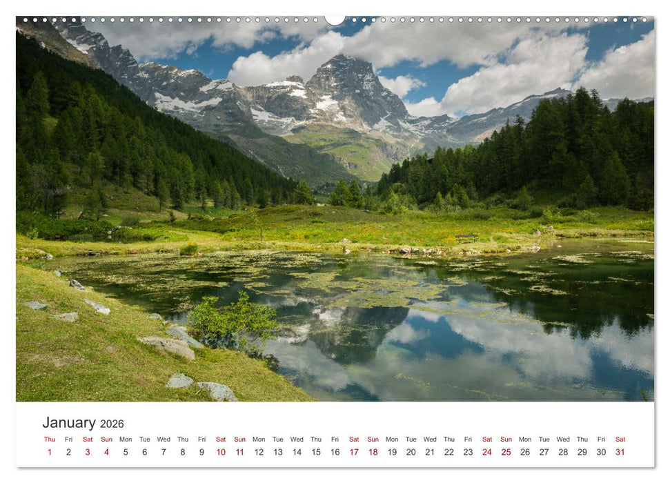 Aosta Valley and its nature (CALVENDO Monthly Calendar 2026)