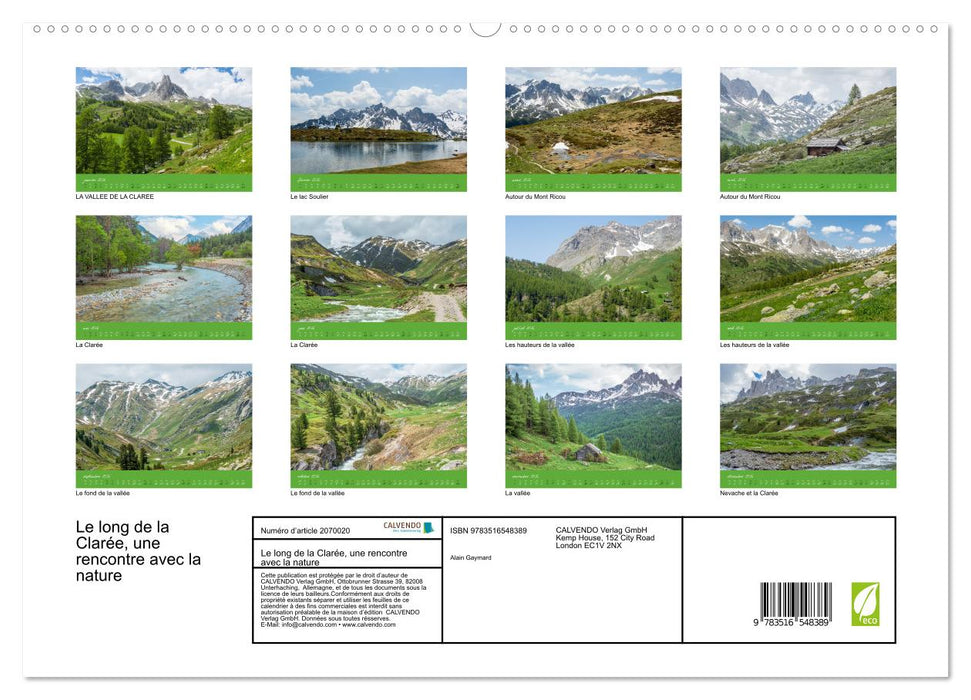 Le long de la Clarée, une rencontre avec la nature (CALVENDO Calendrier supérieur 2026)