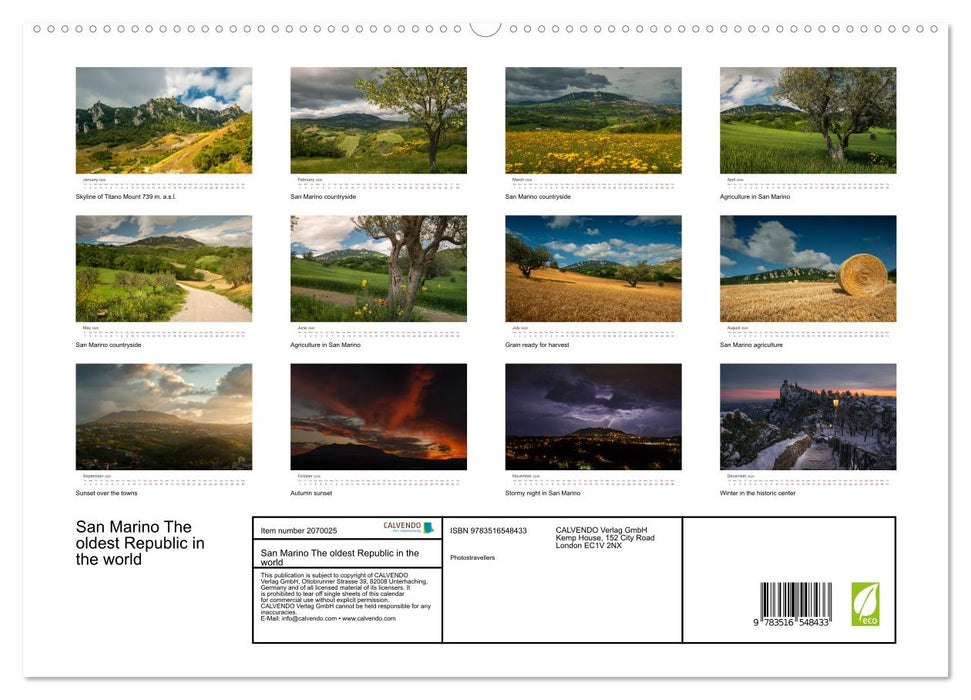 San Marino The oldest Republic in the world (CALVENDO Premium-Calendar 2026)