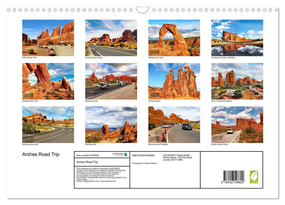 Arches Road Trip (CALVENDO Monthly Calendar 2026)