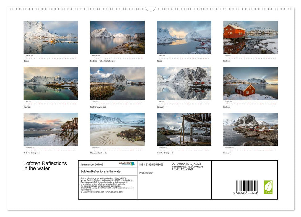 Lofoten Reflections in the water (CALVENDO Premium-Calendar 2026)