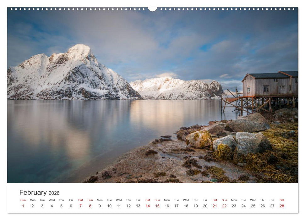 Lofoten Reflections in the water (CALVENDO Premium-Calendar 2026)