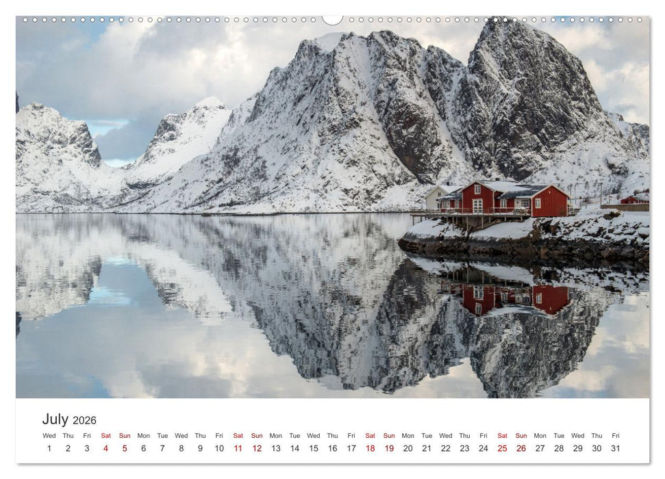 Lofoten Reflections in the water (CALVENDO Premium-Calendar 2026)