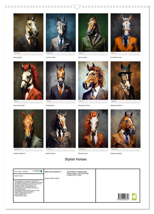 Stylish Horses (CALVENDO Monthly Calendar 2026)