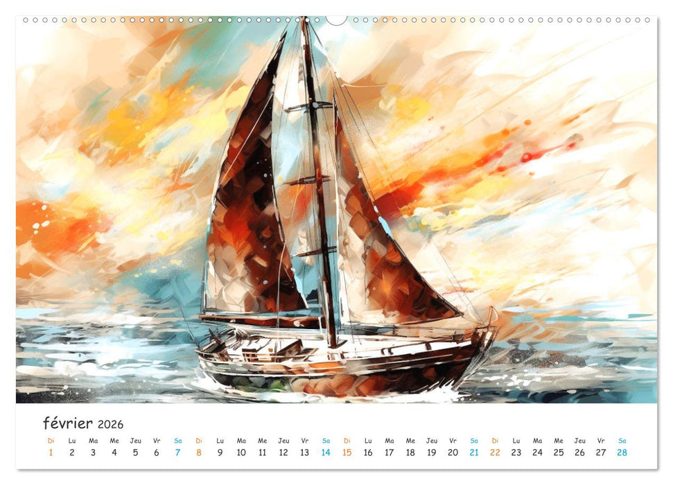 Voiles au gré du temps (CALVENDO Calendrier supérieur 2026)