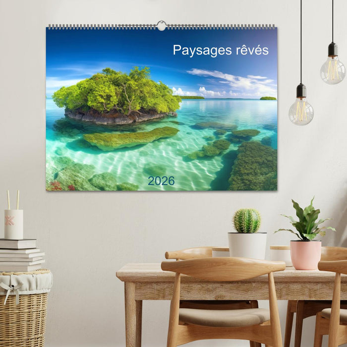 Paysages rêvés (CALVENDO Calendrier mensuel 2026)
