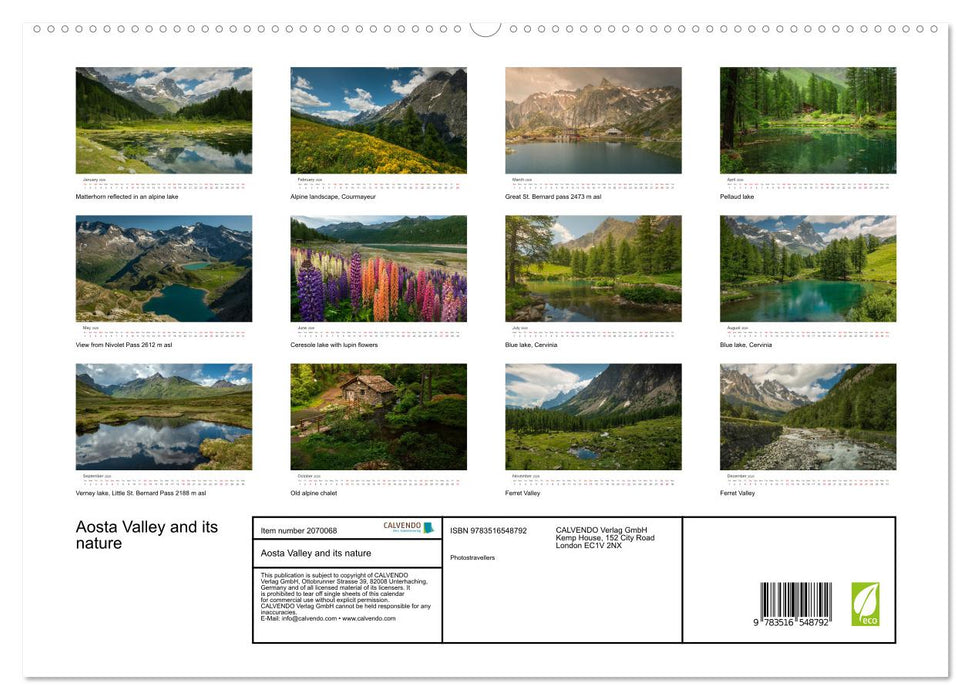Aosta Valley and its nature (CALVENDO Premium-Calendar 2026)