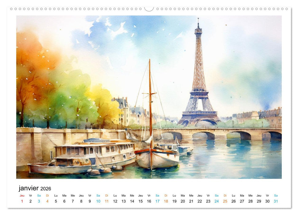 Édifices célèbres, autour du monde (CALVENDO Calendrier mensuel 2026)