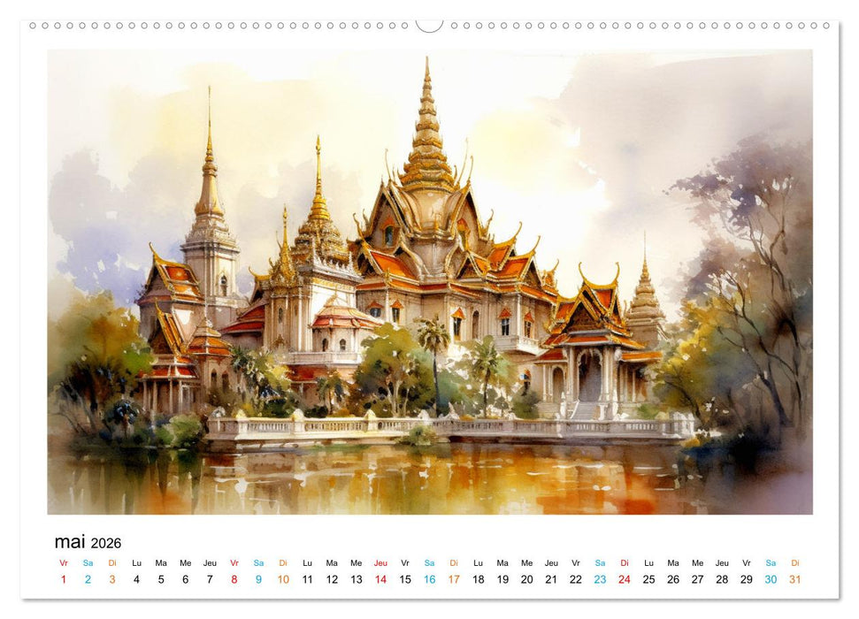 Édifices célèbres, autour du monde (CALVENDO Calendrier mensuel 2026)