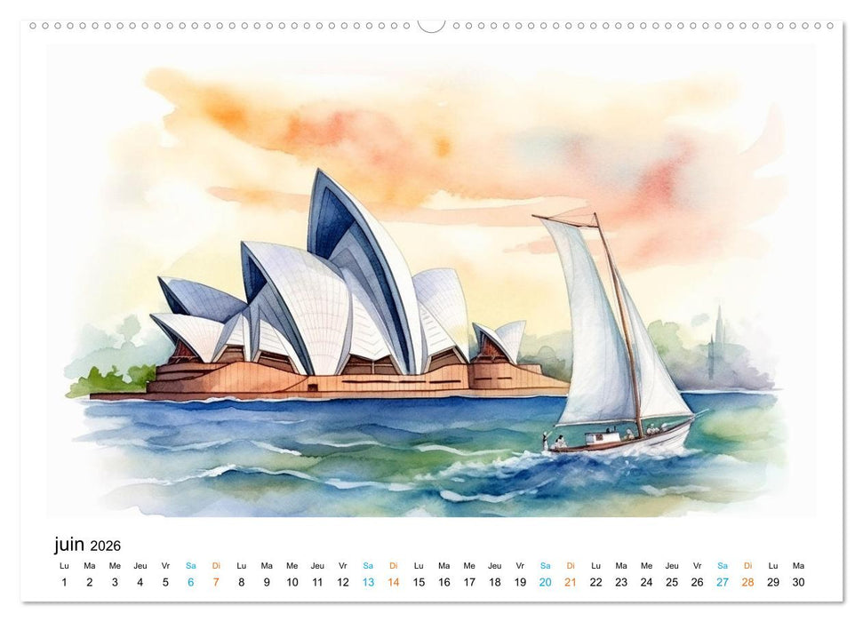 Édifices célèbres, autour du monde (CALVENDO Calendrier mensuel 2026)