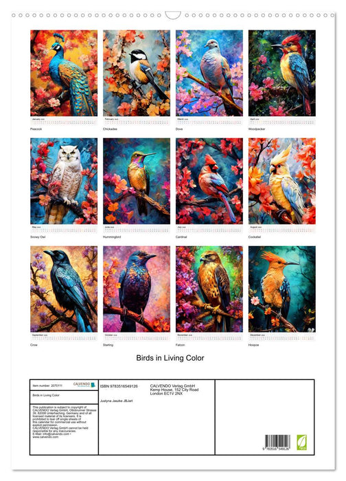 Birds in Living Color (CALVENDO Monthly Calendar 2026)