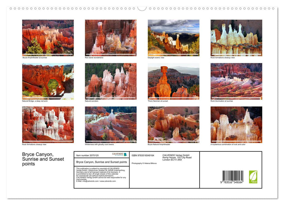 Bryce Canyon, Sunrise and Sunset points (CALVENDO Premium-Calendar 2026)