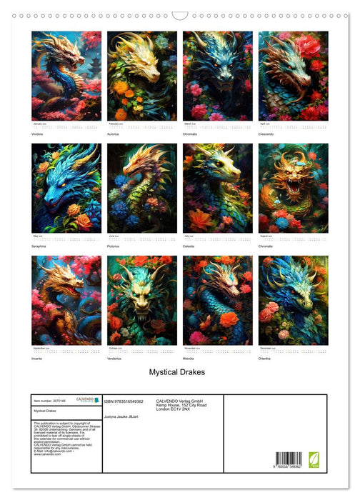 Mystical Drakes (CALVENDO Monthly Calendar 2026)