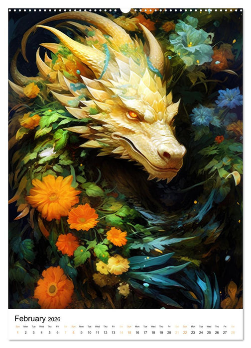 Mystical Drakes (CALVENDO Monthly Calendar 2026)