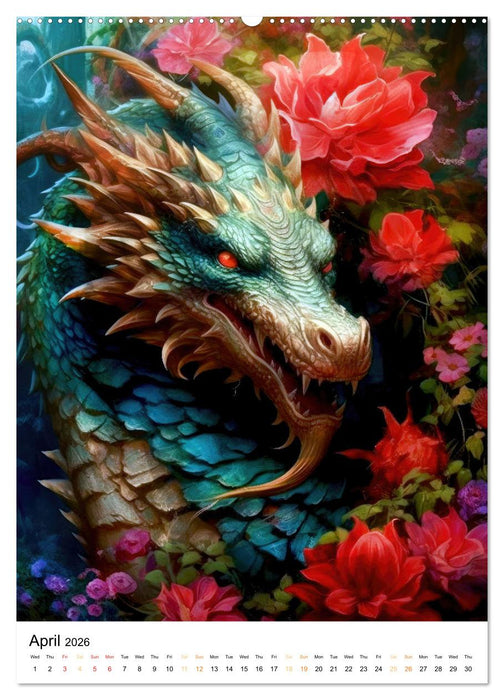 Mystical Drakes (CALVENDO Monthly Calendar 2026)