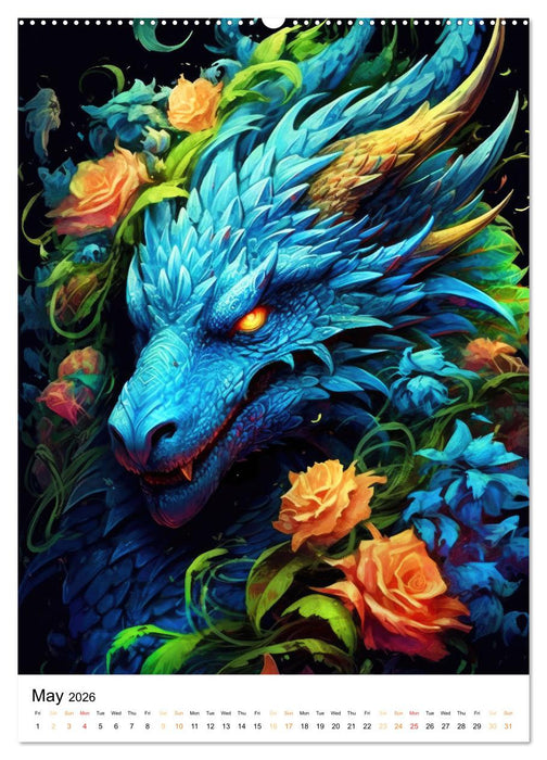 Mystical Drakes (CALVENDO Monthly Calendar 2026)