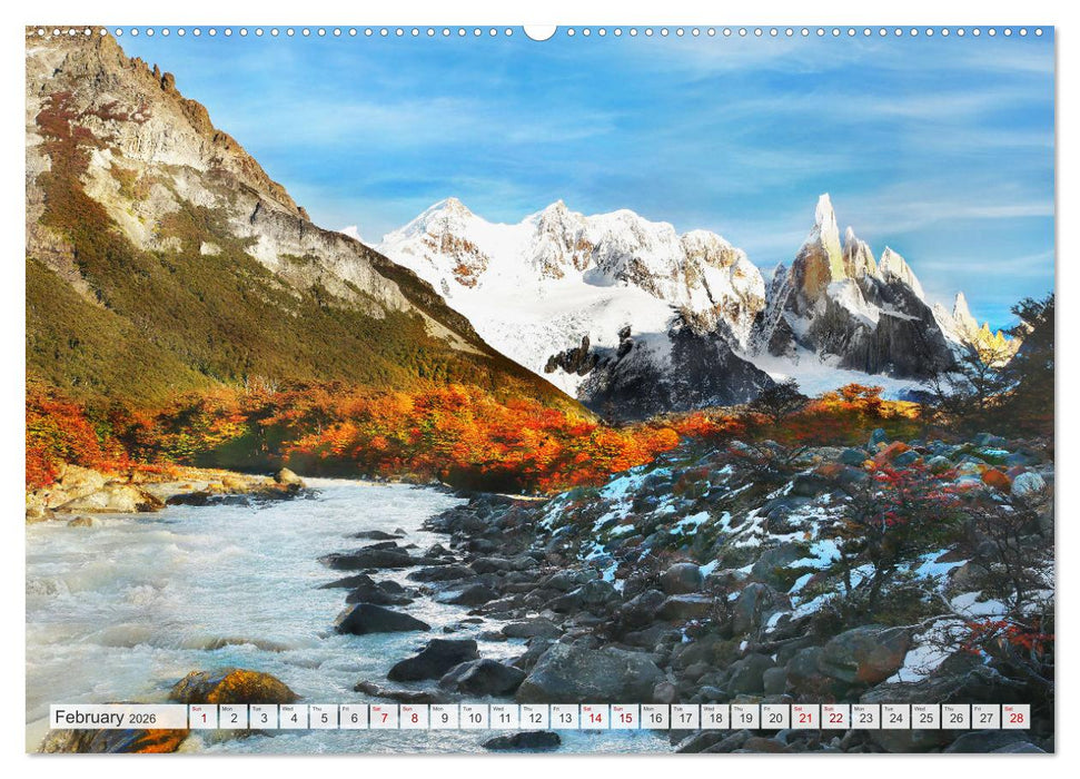 Patagonia, Argentina and Chile National Parks (CALVENDO Monthly Calendar 2026)