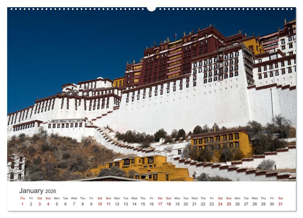 Tibet Monastery and landscapes (CALVENDO Monthly Calendar 2026)