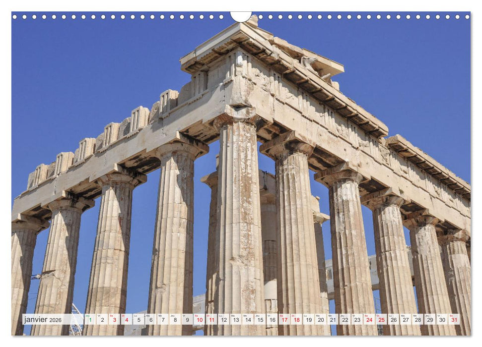 Grèce antique et Architecture (CALVENDO Calendrier mensuel 2026)