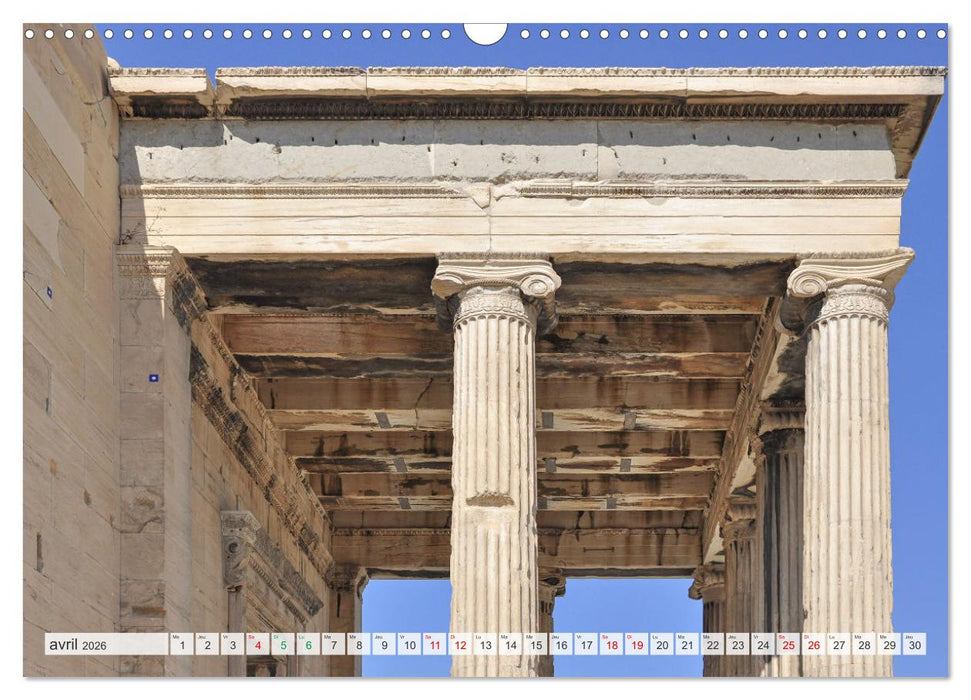 Grèce antique et Architecture (CALVENDO Calendrier mensuel 2026)