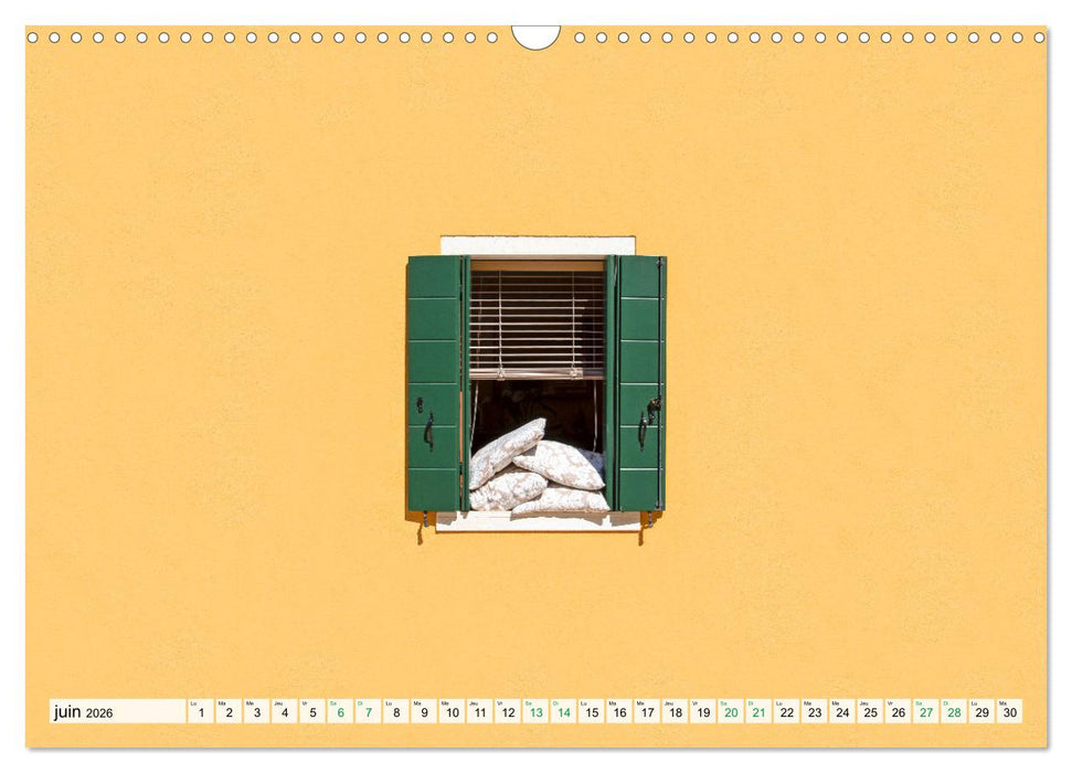 Burano et Minimalisme (CALVENDO Calendrier mensuel 2026)