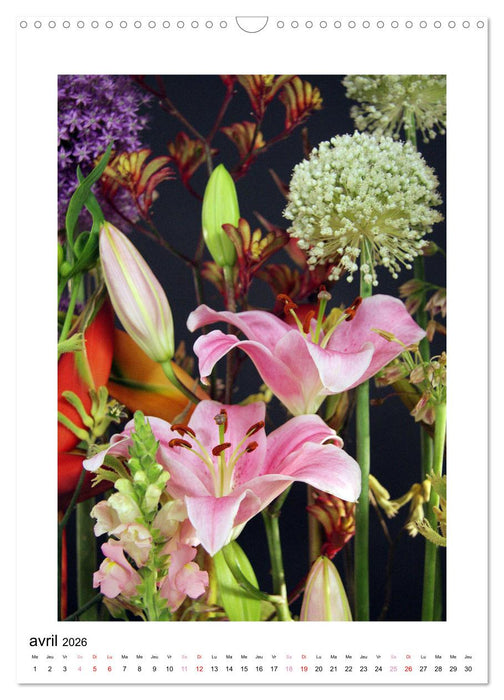 Fleurs fascinantes aux couleurs vives (CALVENDO Calendrier mensuel 2026)