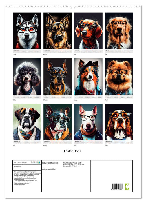 Hipster Dogs (CALVENDO Monthly Calendar 2026)
