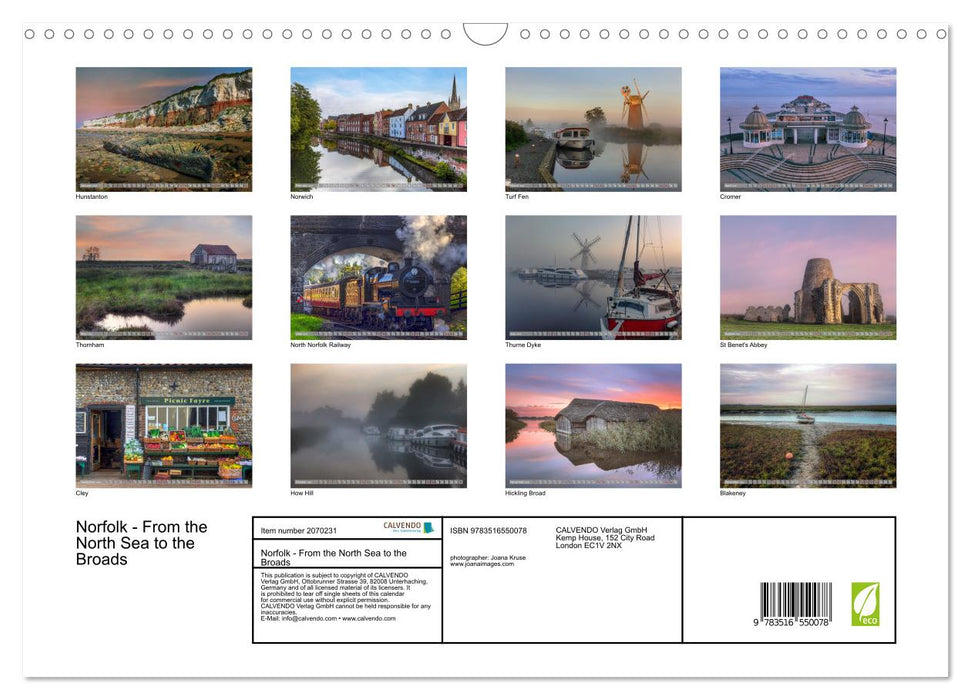 Norfolk - From the North Sea to the Broads (CALVENDO Monthly Calendar 2026)