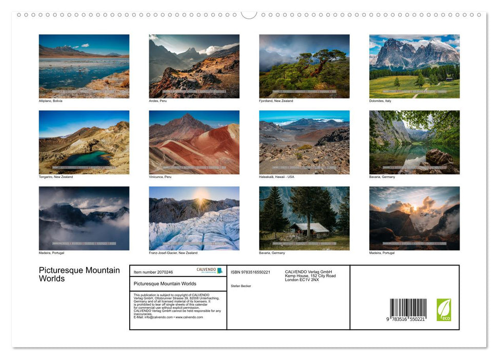 Picturesque Mountain Worlds (CALVENDO Premium-Calendar 2026)